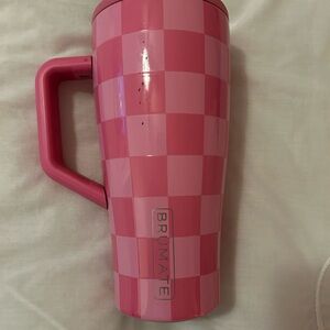 Brumate Krista Horton Pink Checkerboard Travel Mug